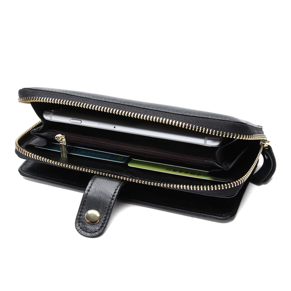 

New Arrival Men Genuine Leather Wallet Purse Long Hasp Zipper Wallet Handbag Clutch Bag Famous Brand Coin Purse Card Holder