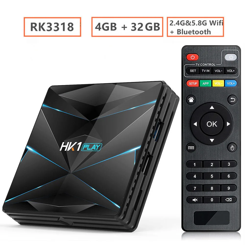 4G 32G IR Remote HK1 супер Android 9,0 tv BOX Google Assistant RK3318 4K 3D Utral HD 4G 64G tv 5G 2,4G Wifi Play Store Бесплатные приложения быстрая приставка - Цвет: 4G 32G IR Remote