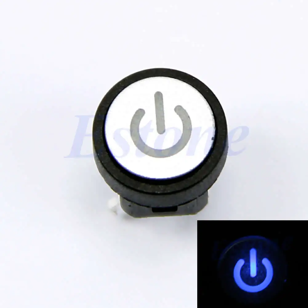 

Blue Led Light Power Symbol Push Button Computer Case Switch Momentary Latching