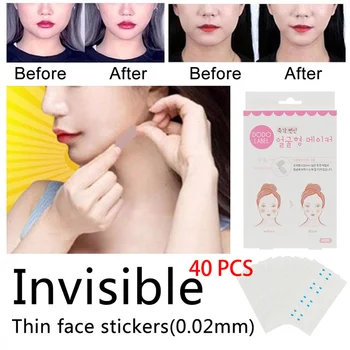 

40 Pcs/Set V face shape Thin Face Invisible facial Stickers Facial Line Skin V-Shape Face Lift Tape Scotch Face Lift Tools Care