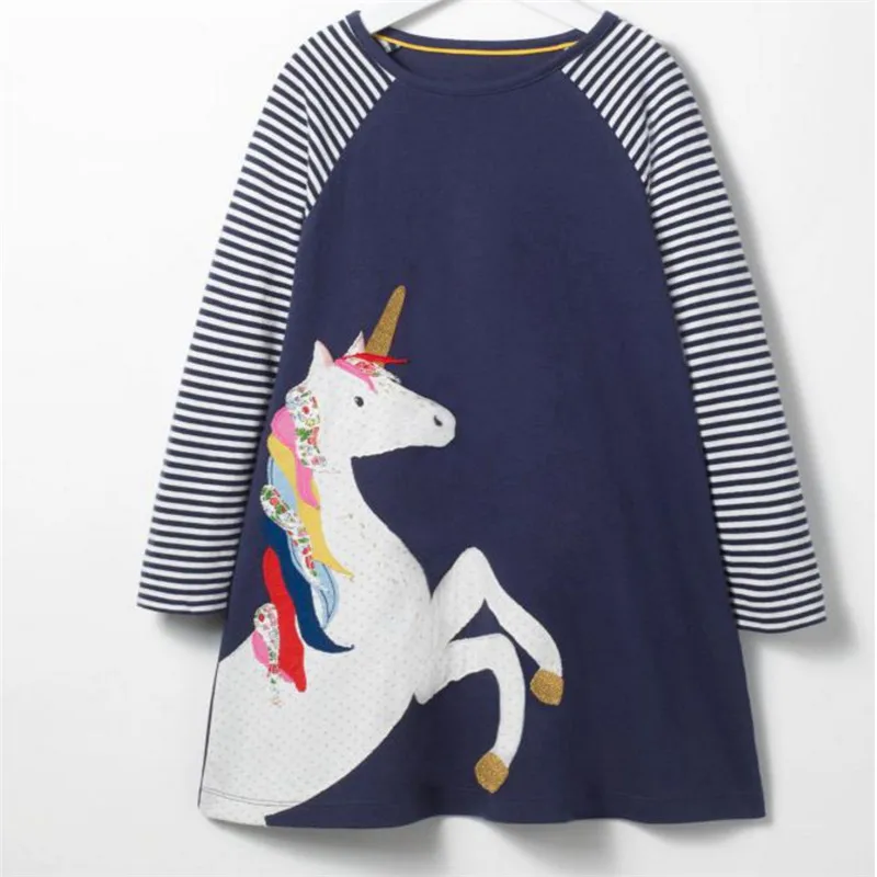 Jumping meters new arrive brand girls dresses font b baby b font clothes unicorn embroidery fashion