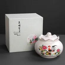 Huakaifugui чайная канистра большой герметичный канистра керамический канистра для хранения китайский белый фарфор индивидуальный логотип Подарочный Ящик упаковка