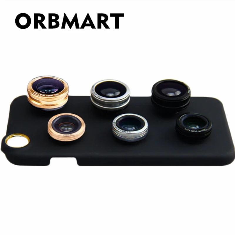 ORBMART 3 в 1 Рыбий глаз объектив+ широкий угол+ микро, для мобильного телефона объектив камеры с задней крышкой для Apple iPhone 6 Plus 6s Plus