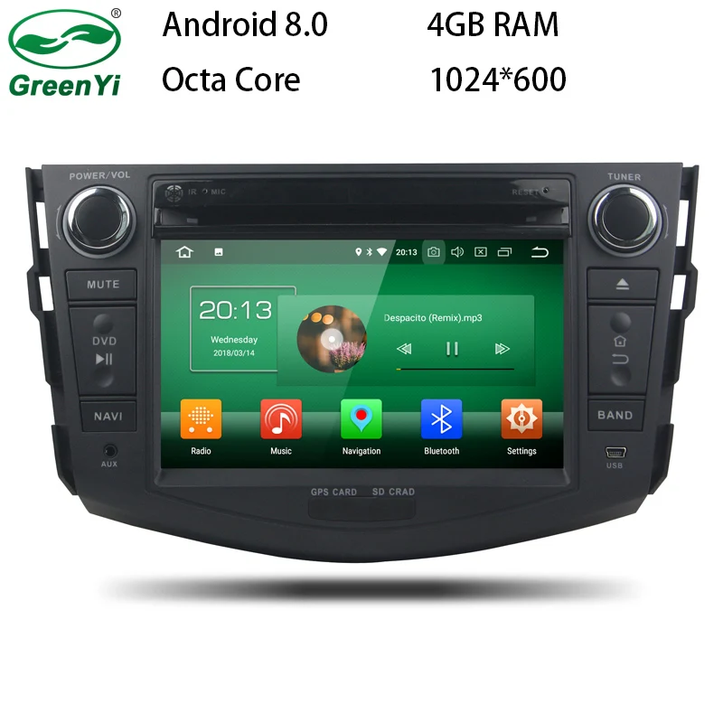 

GreenYi Android 8.0 8 Core 4G RAM Car DVD GPS For Toyota RAV4 RAV 4 2006 2007 2008 2009-2012 WIFI Autoradio Multimedia Stereo