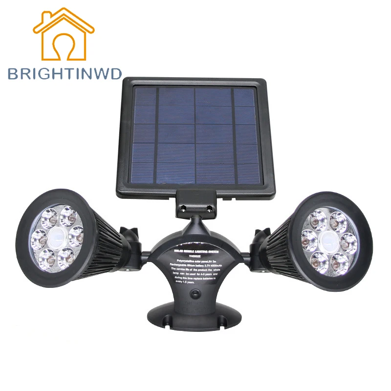 The New Solar Lamp Body Induction Light Intelligent Solar LED Garden Lighting Waterproof Double Head Lights