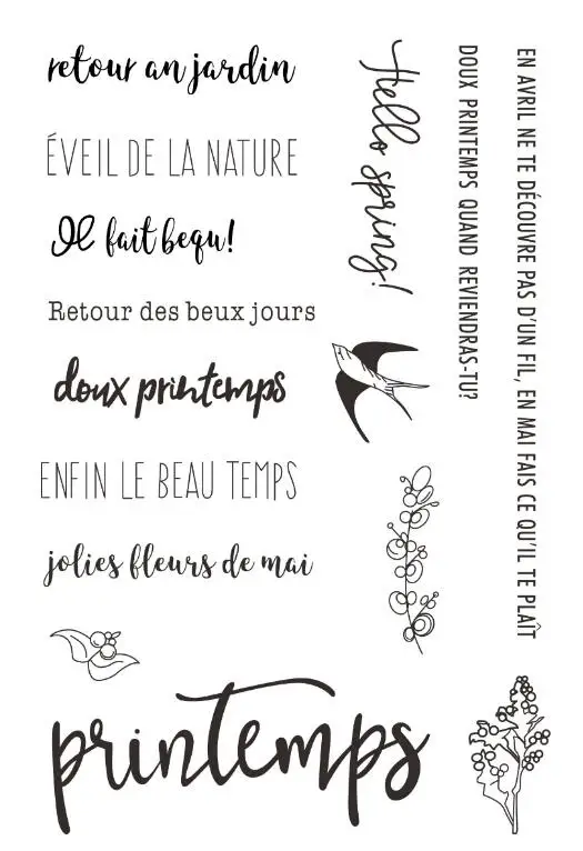 

French words Clear Silicone Stamps for DIY Scrapbooking/Card Making/Kids Christmas Decoration Supplies Popular A839