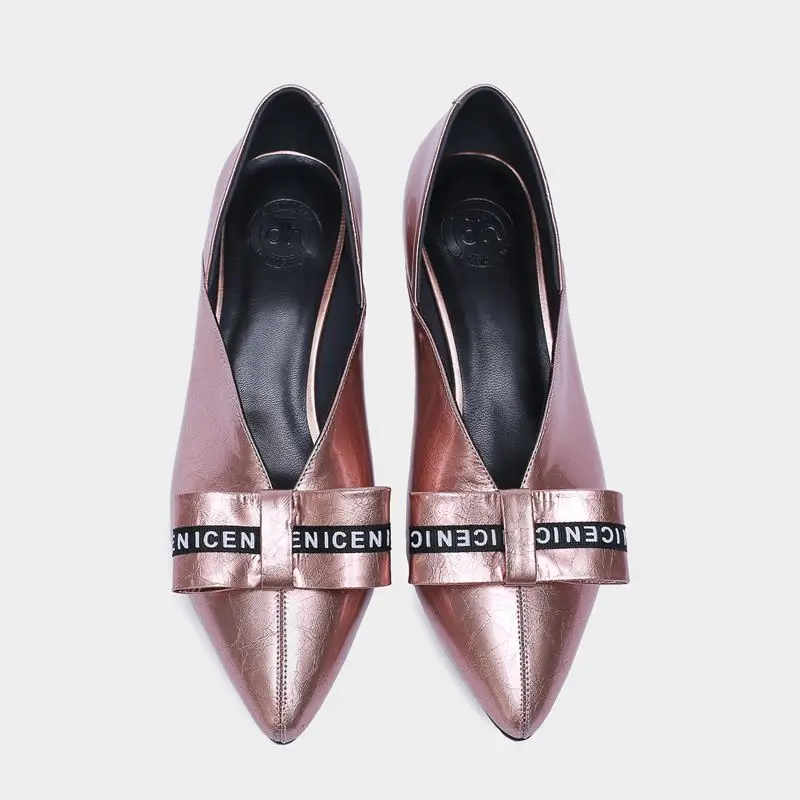 ALLBITEFO/Высококачественная женская обувь из натуральной кожи с острым носком на толстом каблуке; женская обувь на высоком каблуке с бантом; Офисная Женская обувь - Цвет: as picture