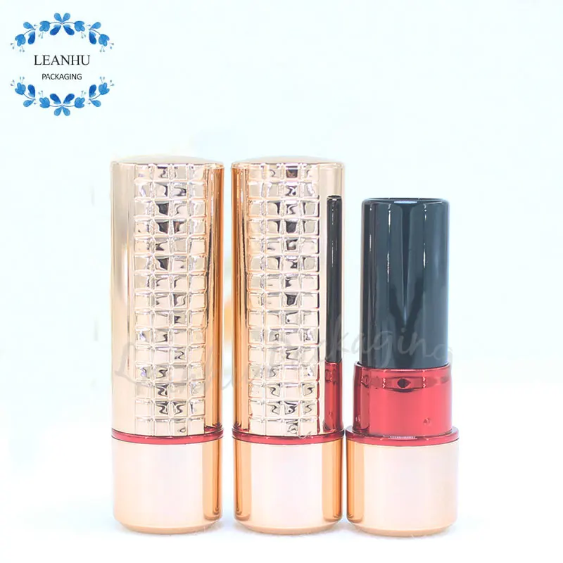 Gold Plastic Round Lipstick Tube , DIY High grade Lipstick Packaging