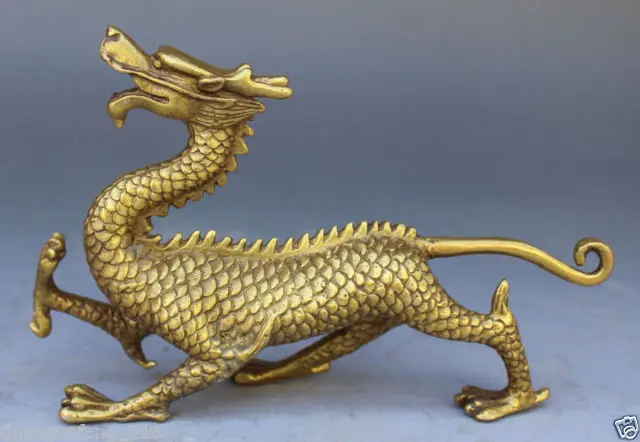

Chinese Bronze Copper Fengshui God Animal Beast Dragons evil Statue