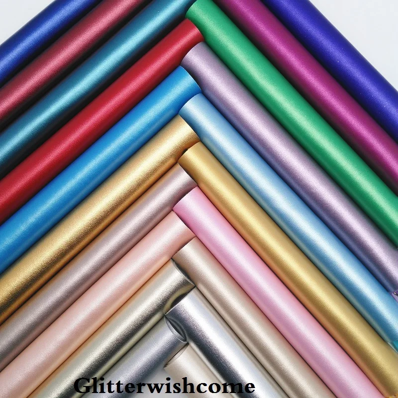 

Glitterwishcome 21X29CM A4 Size Vinyl For Bows Soft Nappa Leather Fabirc Faux Leather Sheets for Bows, GM196A