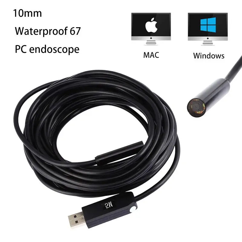 Acheter USB Endoscope Caméra D inspection Serpent Caméra Étanche Caméra D inspection avec 4 pcs Réglable LED Pour PC Windows Endoscope