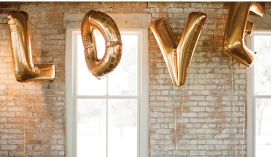 Love Letter Balloons 40 Inch Giant Jumbo Balloons Gold Silver Aluminium Foil Ballon For Wedding Engagement Valentine's Day Decor