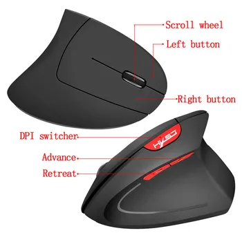 

Wireless Optical 2.4G Mouse Ergonomics DPI Adjust Wrist Treatment Vertical Mouse for PC Notebook ND998