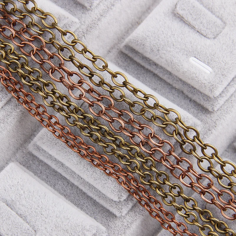 0,9x6x5 мм железные цепочки для ожерелья Античная Бронза/античная красная медь цвет 5 м/лот оптом Rolo цепи для браслетов Diy аксессуары