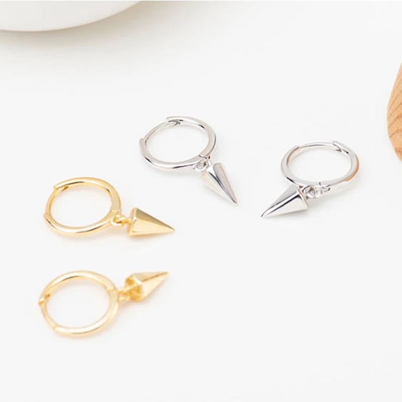 

Korean Rhomb Vertebral Shape 925 Sterling Silver White Gold Drop Earrings Ear Buckle Geometry Earring For Women Fashion Jewelry