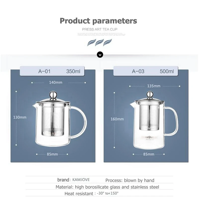 Kamjove, чайная чашка, элегантная чашка, Бор, силиконовая стеклянная чашка, чайник, чайный прибор, чайный набор, фильтр, стеклянный чайник