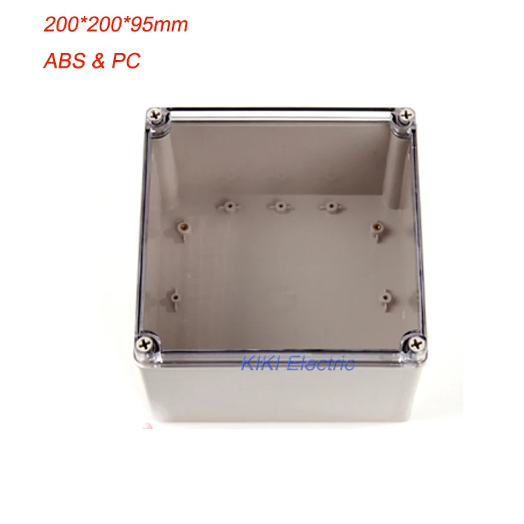 

Square Electrical ip66 waterproof plastic box as outlet/junction Enclosure Clear PC Cover ABS boxes 200*200*95mm DS-AT-2020-s