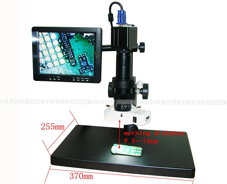 Цифровой микроскоп YAXUN AK-23 с " ЖК-монитором, Камерой CMOS 2 мегапикселя, выходом VGA, 10X-90X