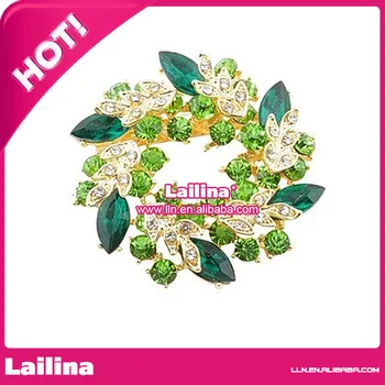 

New design fresh flower metal and silver rhinestone brooch for garment decoration