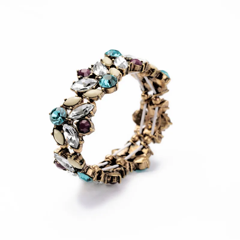 Настоящий классический ободок Установка звеньев цепи завод Дизайнер Bijoux красочные кристалл эластичные браслеты и браслеты для женщин