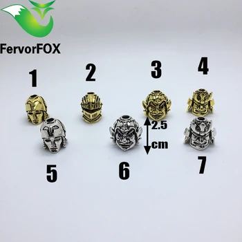 

7PCS Big size Paracord Beads Metal Charms Skull For Paracord Bracelet Accessories DIY Pendant Buckle for Paracord Knife Lanyards