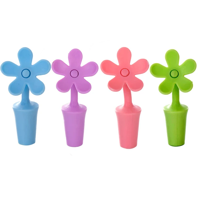 1PC Flower-shaped Silicone Wine Stopper Random Color