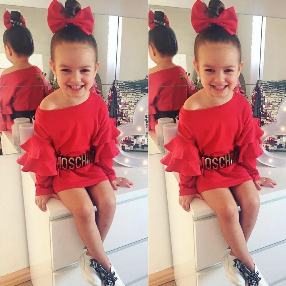 kids dresses for girls 2019 Toddler Baby Girl Ruffled Princess Tops