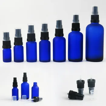 

5-100ml Portable Blue Glass essential aromatherapy oil perfume Spray Bottles Mist Sprayer Container Travel Refillable Bottle