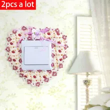 Vanzlife садовая скатерть цветы розовая кружевная ткань переключатель наклейки переключатель Пылезащитная крышка наклейка тумблер украшение