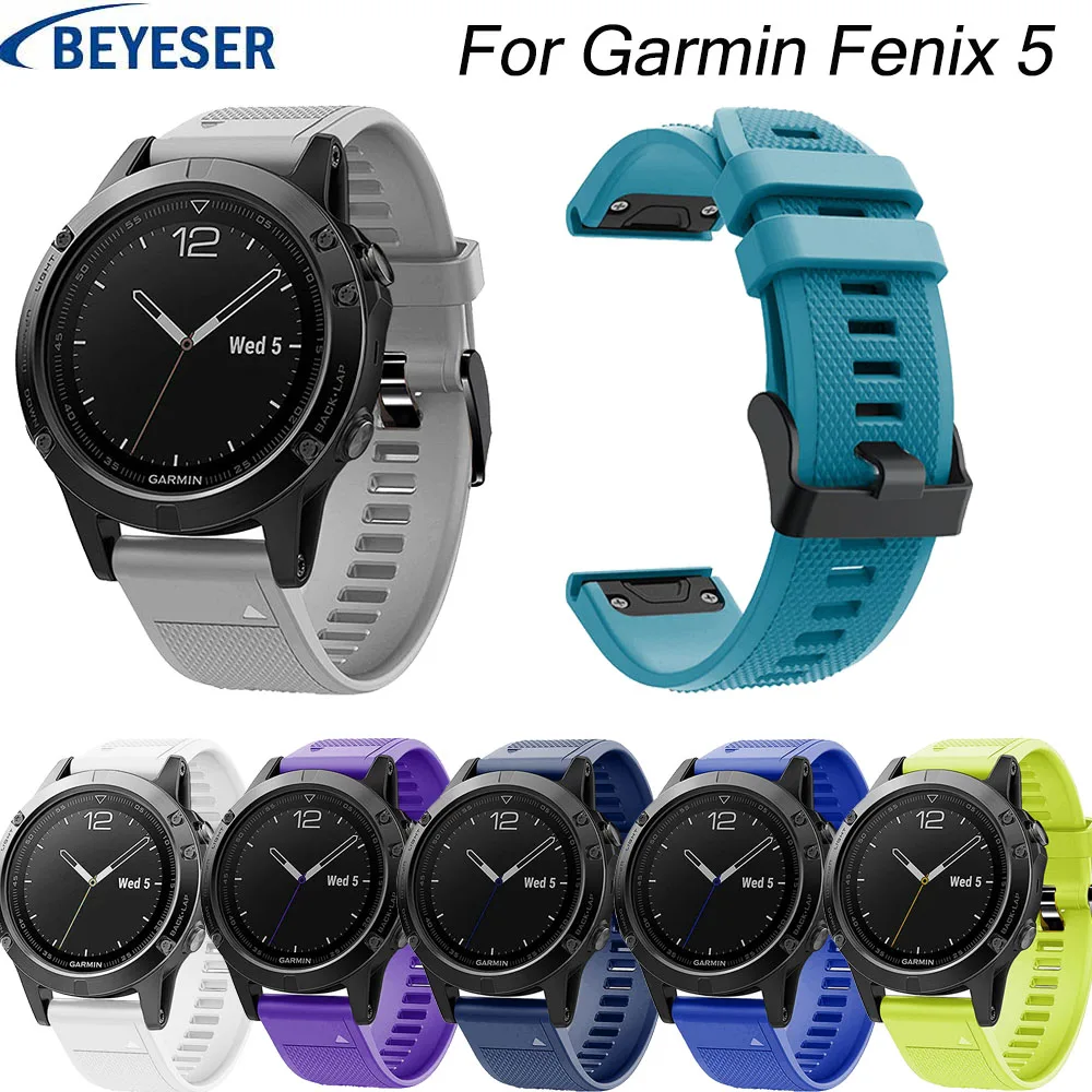 Sport Silicone Replacement wrist belt Watchband bracelet strap for Garmin Fenix 5 For Smart Watch 22mm watchstrap Easy fit band | Наручные