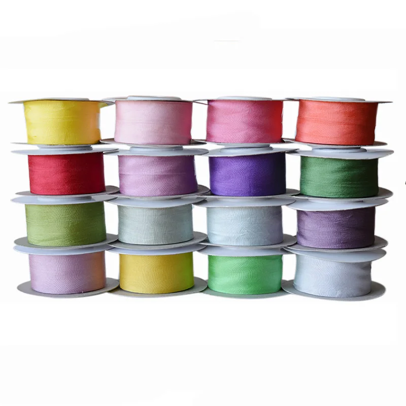 

Cold Colors,25 mm 1 inch Wide 100% Pure Mulberry Silk Ribbon for Embroidery Handcraft Double Faced Thin Taffeta Silk Trim