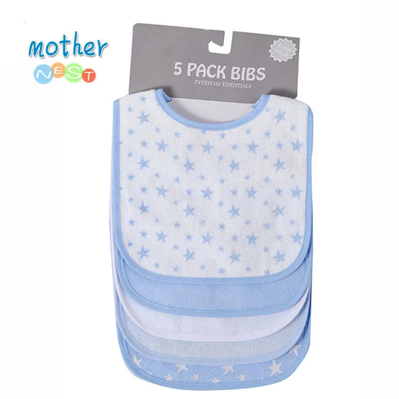 5 Pcslot  High Quality Newborn Baby Bibs Cotton Kids Girls Boys Cotton Triangle Children Feeding Accessories Burp Cloths (3)