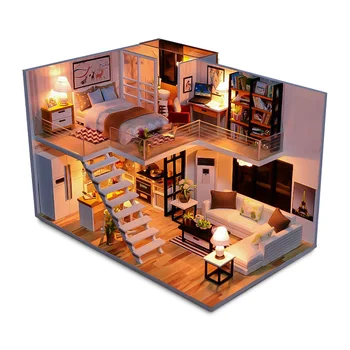 

DIY Doll House Miniature Dollhouse With Furniture Kit Wooden House Miniature Toys For Children New Year Christmas Gift