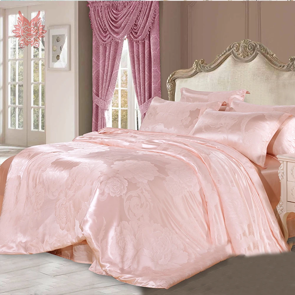 

Summer spring floral jacquard 19mm natural silk bedding sets duvet cover set ropa jogo de cama sik juego de cama queen SP5099
