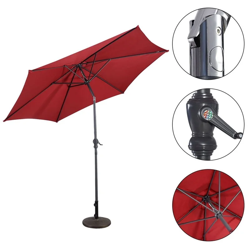 Giantex 10 Ft 6 Ribs Patio Umbrella With Crank High Quality Steel Tilt Sun Tent Rain Shelter Uv Protection Beach Umbrella Aliexpress