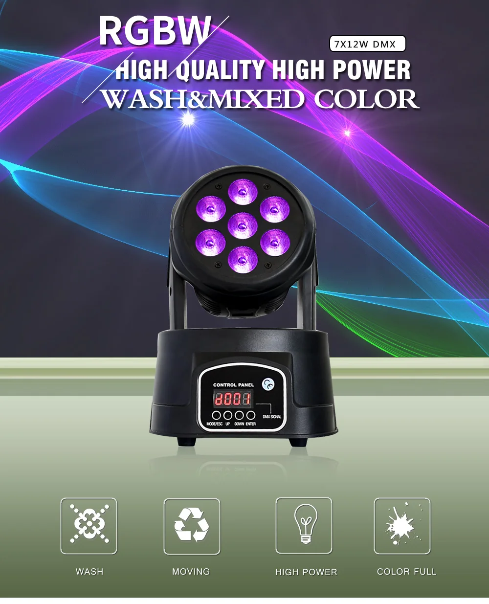 Festa de Natal Show de Lumiere Moving Head Led Dmx Lavar 7x12 w Mini Música Som Luz Stage Disco Laser dj Dmx Rgbw Luz 2 mini música som luz palco festa de
