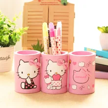 Дешевые Joudoo Kawaii рисунок «Hello Kitty» держатель ручки мягкие Искусственная кожа поверхности стола Карандаш Box Office Школа Офис Обувь для девочек Подарки