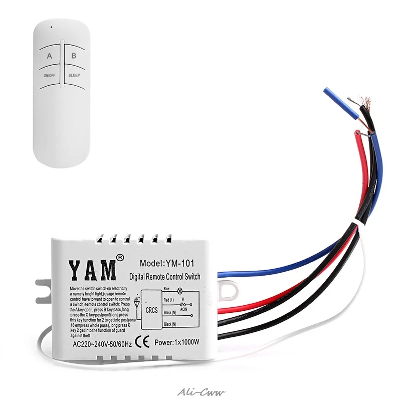 

220V 1/2/3 Ways Wireless ON/OFF Lamp Remote Control Switch Receiver Transmitter