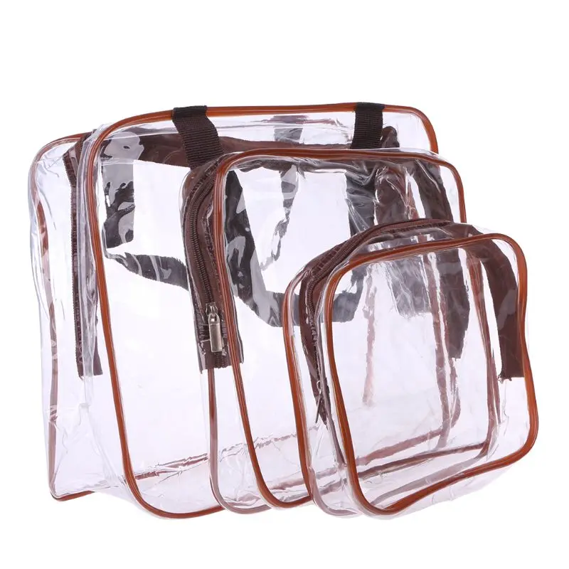 

2018 Transparent Cosmetic Case Clear Plastic PVC Travel Cosmetic Make Up Toiletry Bag Makeup Brush Holder