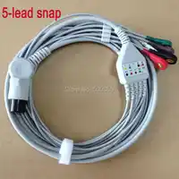 G oldway M Indray MEC1000 MEC2000 PM7000 PM8000 PM9000 snap on terminal 6 pinsชิ้นเดียว5สายนำคลื่นไฟฟ้าหัวใจs nap on terminal