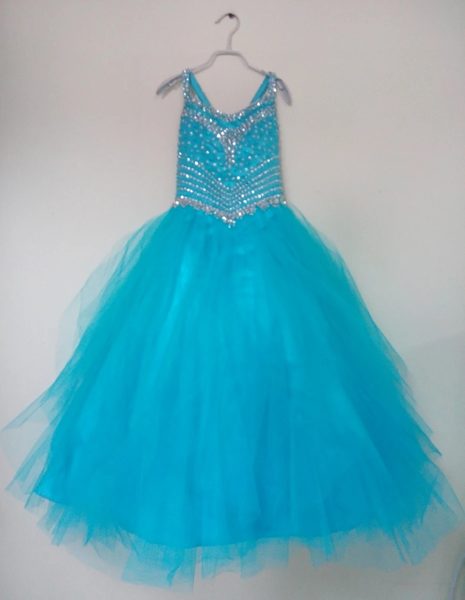 Buy Sky Blue Little Girls Pageant Dresses 2015 Free Shipping Floor Length