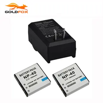 

2x 1500mAh NP-40 NP40 Camera Battery Pack + Charger for Casio EX-Z30/Z40/Z50/Z55/Z57/Z750 EX-P505/P600/P700 PM200 Battery 3.7V