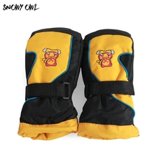 Детские Зимние варежки, Детские лыжные перчатки, теплые водонепроницаемые и ветрозащитные перчатки для мальчиков и девочек, H12