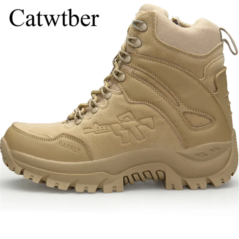 Catwtber 2018 Men Desert Tactical Military Boots Outdoor Mens Work Shoes Army Boot Zapatos Ankle Lace-up Combat Footwear | Обувь