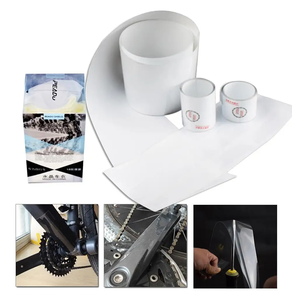 

Bike Sticker Paster Protection 4PCS Bicycle Frame Sticker Road Bike MTB Paint Sticker Protective Film Protection Surface Smooth