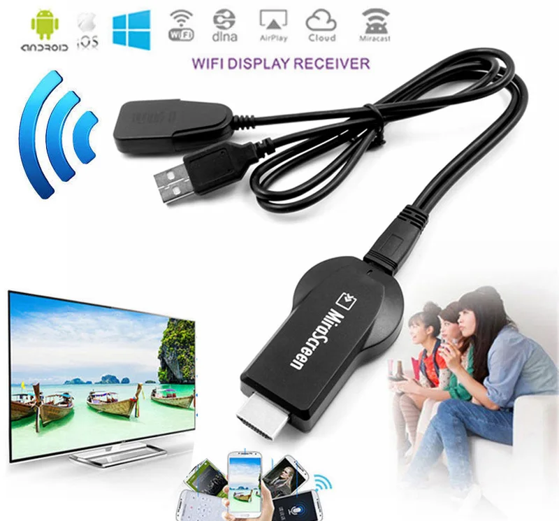 Беспроводной Wi-Fi HDMI видео адаптер дисплея ключ для iPad iPhone X 5 6 7 8 плюс XR samsung S6 S7 край S8 S10 Note8 Android к ТВ - Цвет: Mirascreen