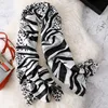 2024 Lovely Animal Leopard Zebra Pattern Silk Scarf Lady High Quality Print Shawls and Wraps Pashmina Stole Hijab Snood 180*90Cm 6