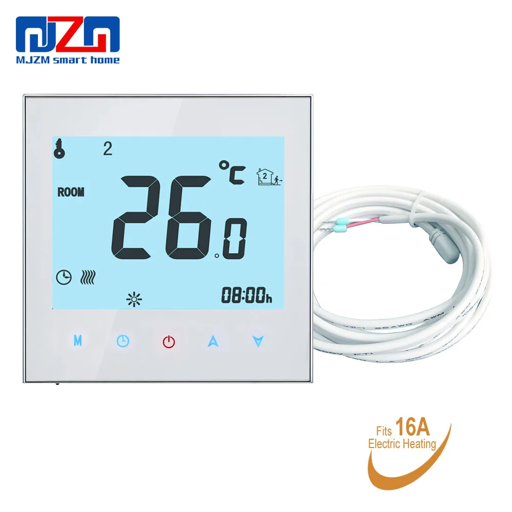 MJZM 16A-1000 программируемый термостат для теплого пола 95-240 В с ЖК-сенсорным экраном комнатный регулятор температуры для теплого пола