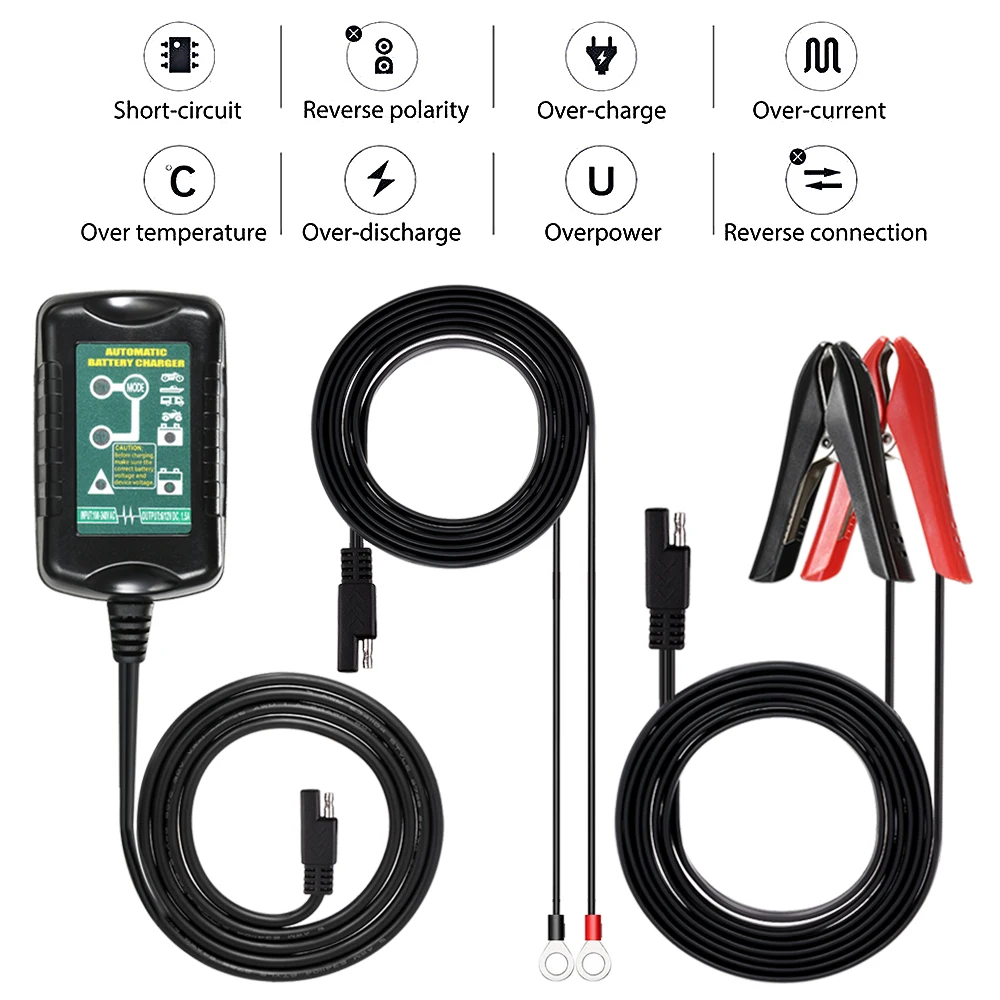 

12V/6V Car Battery Charger Maintainer Best Charging for RV Motorcycle Automatic Marine AGM GEL Batteries Battery Charger US Plug