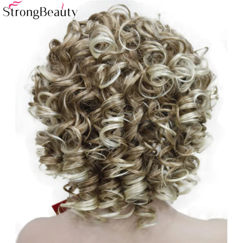 StrongBeauty Короткие вьющиеся синтетические парики с головной повязкой женские